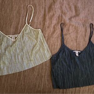 Victoria's Secret Metallic Pleated Camisoles - Gold and Silver